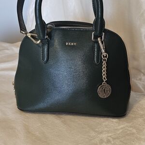 DKNY "Bryant" Dome Dark Green Satchel / Crossbody Bag